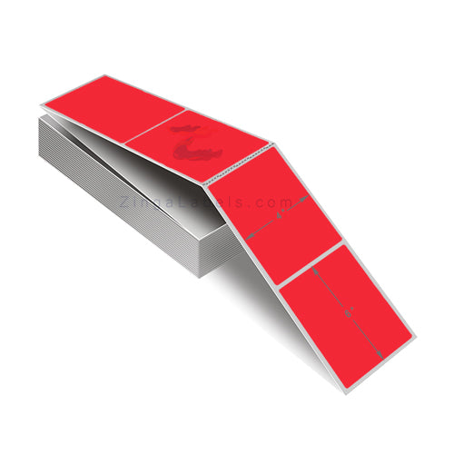 Florescent Red Thermal Transfer Labels, Fan Folded 4 x 6