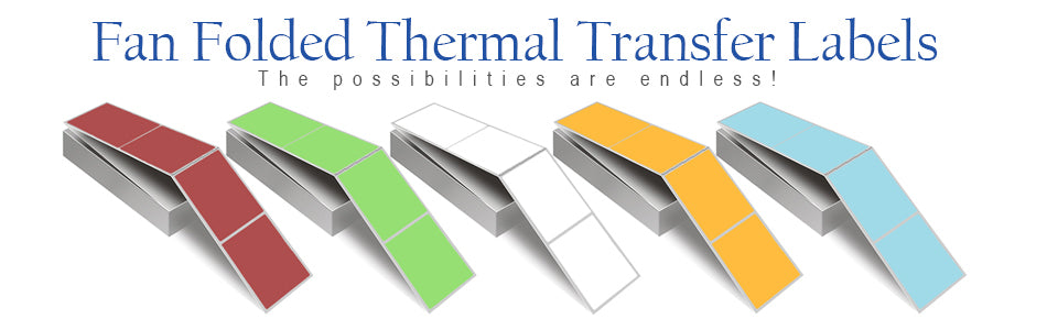 Blank Color Thermal Transfer Labels, Fan Folded
