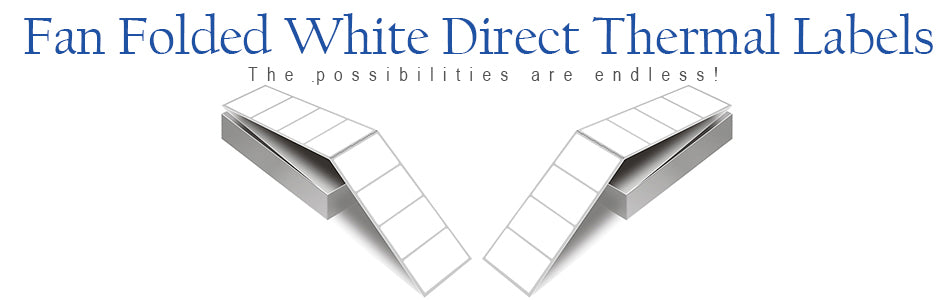 Blank White Direct Thermal Labels, Fan Folded
