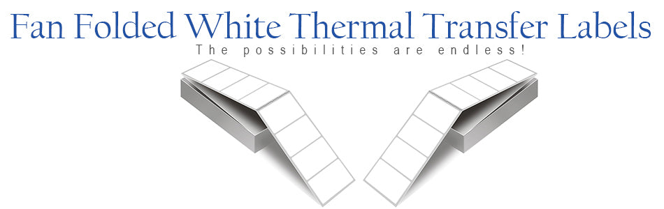 Blank White Thermal Transfer Labels, Fan Folded
