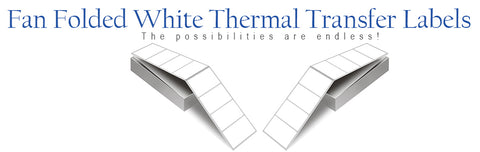White Thermal Transfer Labels, Fan Folded
